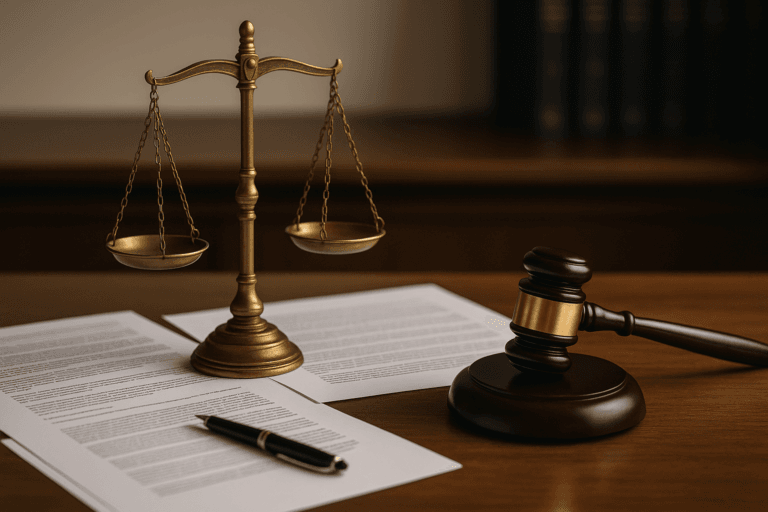 Legal documents and scales of justice representing non-disclosure in financial proceedings